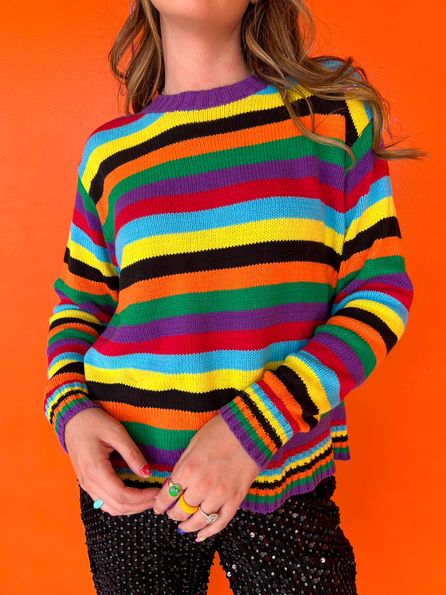 Rainbow Crochet Slouchy Sweater – Aspyn and Ivy