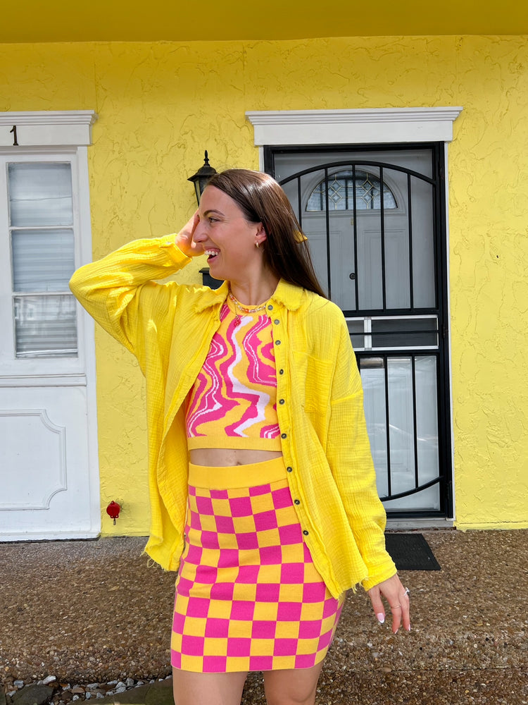 Lemonade Checkered Skirt (S-L)